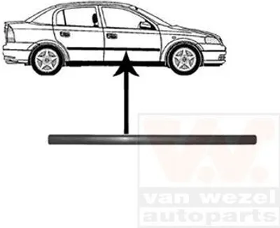 Produktbild von VAN WEZEL Zierleiste für die Tür Vorne Rechts Leiste für OPEL Astra G CC (T98) 3742424