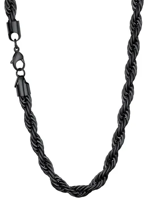 Obrázek produktu pro Řetěz z nerezové oceli s 18karátovým pozlacením, šířka 9 mm, délka 46 cm, černá barva