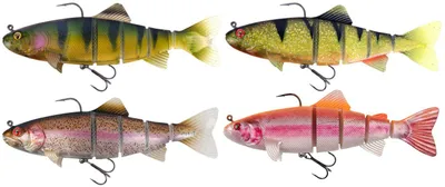 Produktbild von Fox Rage Replicant Trout 23cm 185g Jointed Gummifisch - Swimbait, Farbe:Supernatural Rainbow Trout