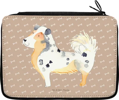 Produktbild von Mr. & Mrs. Panda Etui Hund Australien Shepherd - Hundeglück - Geschenk, Stifte, Familienhund, Spruch, Sprüche, Stifteetui, Federtasche, Federmäppchen, Federmappe