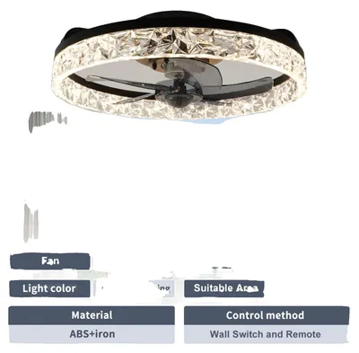 Produktbild von Deckenventilator, Fernbedienung, dimmbares Licht, Schwarz