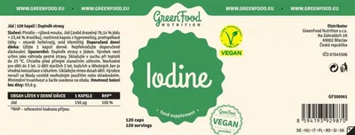 Produktbild von GreenFood Nutrition Jod 120 Kapseln