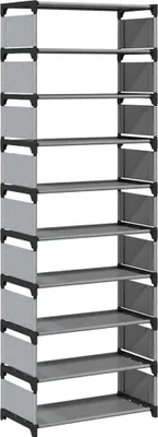 Immagine prodotto di Scarpiera 10 Ripiani Grigia 54x28x158 cm in Tessuto Non Tessuto