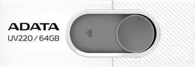 Obrázok produktu pre ADATA UV220, 64 GB, USB Typ-A, 2.0, Klzné, 7,5 g, Šedá, Biela