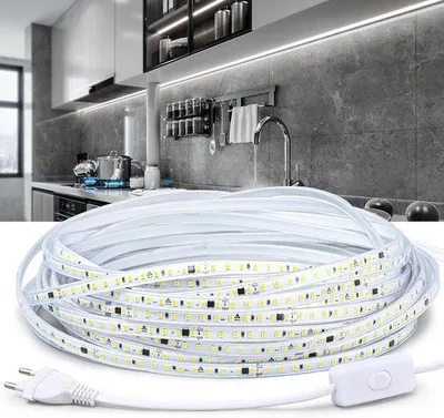 Immagine prodotto di Striscia LED da 20 m, bianco freddo 6000 K, IP65, impermeabile, per decorazioni interne e da giardino