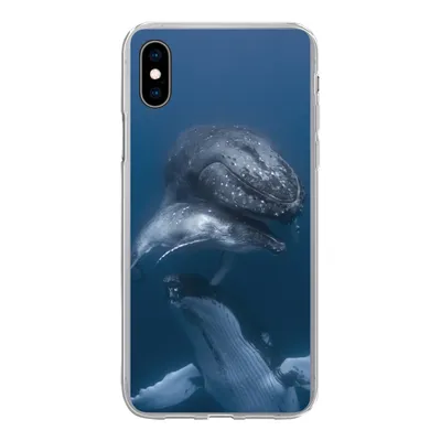 Produktbild von MuchoWow® Handyhülle Schutzhülle Hülle für iPhone Xs Wale - Meer - Familie Silikon Softcase Handy Hülle - Handytasche