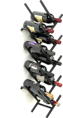 Immagine prodotto di DanDiBo portabottiglie in metallo nero da parete estensibile per 9 bottiglie Acord portabottiglie 96277 portabottiglie portabottiglie vino portabottiglie