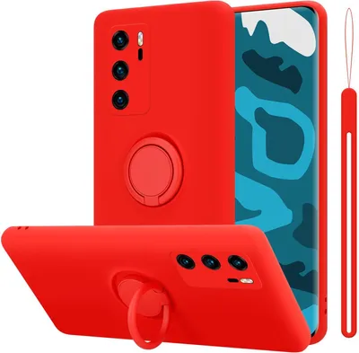 Produktbild von Cadorabo Hülle für Huawei P40 Schutz Hülle in Rot Handyhülle TPU Etui Case Cover