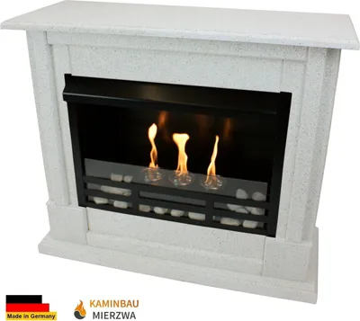 Produktbild von Gelkamin Ethanolkamin Kamin Modell Emily Premium Royal Granit Hell