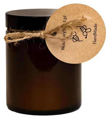 Zdjęcie produktu dla Świeca w Brązowym Słoiku 180ml Wykonane w 100% z naturalnego wosku pszczelego