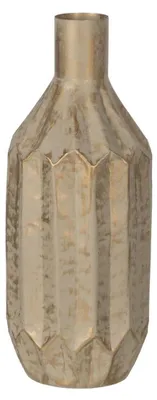 Produktbild von Beige- und goldfarbene Eisenvase – 23 x 23 x 52 cm