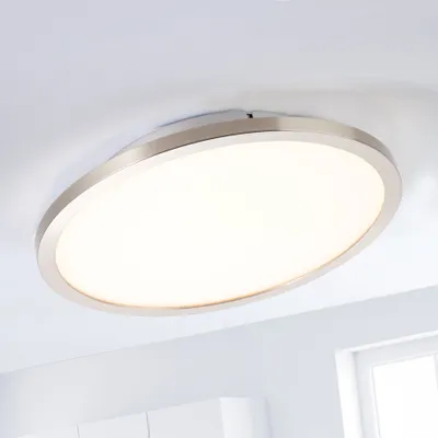 Produktbild von BRILLIANT modernes LED Panel Aufbaupaneel CERES in silber | Deckenlampe mit warmweißem flächigem Licht & Ø 25 cm | 10W 1200 Lumen 3000 Kelvin | Metall/Kunststoff
