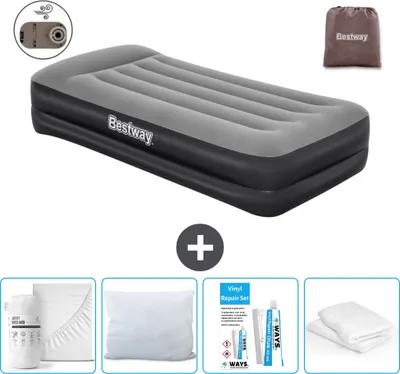 Immagine prodotto di Materasso gonfiabile Bestway - 1 persona - 97 x 191 x 46 cm - Grigio - Accessori inclusi