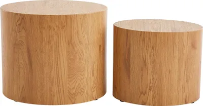 Produktbild von Miliboo - Ovale Couchtische aus hellem Holz (2er-Set) WOODY