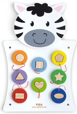 Immagine prodotto di VIGA Lavagna manipolativa in legno Zebra Montessori