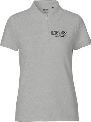 Produktbild von Huuraa Damen Polo Shirt Filderstadt verliebt XL Sport Grey Bio Baumwolle Fairtrade Poloshirt Geschenkidee