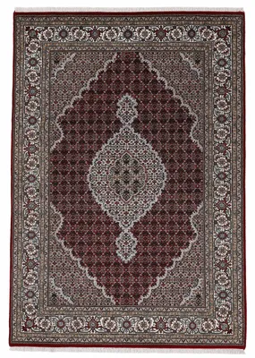 Produktbild von Tabriz Mahi Teppich Rot 60x90 cm | Handgeknüpfter Teppich für Wohn- und Schlafzimmer