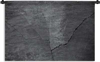 Produktbild von MuchoWow® Wandteppich Wandbehang Beton - Schwarz - Riss 60x40 cm Tapisserie Dekoration Wandtuch - Wanddekorationen