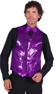 Produktbild von T0978-0900-L lila Herren Pailletten Weste Show Kostüm Gr.L