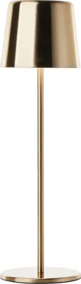 Immagine prodotto di Lampada da tavolo brillante Xaana LED - ottone spazzolato, prodotto regolabile in altezza, dimmer a sfioramento continuo, IP44 resistente agli spruzzi d'acqua, altezza 37 cm, ricaricabile via USB, per uso interno ed esterno