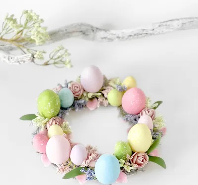 Immagine prodotto di Uova decorative pastello con pois, 20 pezzi
