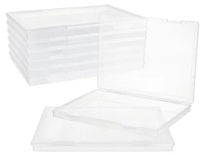 6 Aufbewahrungsboxen, durchsichtig, 29,5x21 cm, Kunststoff