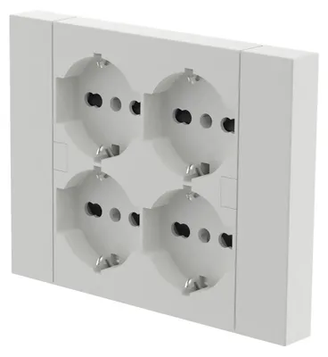 Immagine prodotto di MULTRIPRESA DA PARETE SCHUKO 'QUADRA' Colore bianco