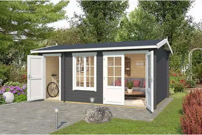 Produktbild von Gartenhaus Outdoor Life Wrexham 2 inkl. Fußboden 525 x 350,8 cm carbongrau