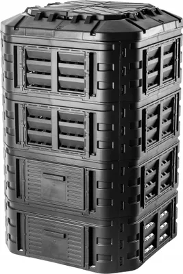 Obrázek produktu pro Zahradní kompostér – kompostovací nádoba 1120 l – modulární design – mrazuvzdorný – černý