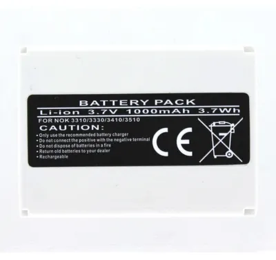 Produktbild von Akku für Nokia 3510I Li-Ion 3,7 Volt 1000 mAh weiß.