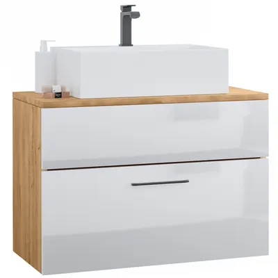 Obrázek produktu pro Skříňka pod umyvadlo s deskou LUPO LP7 dub artisan / bílý lesk