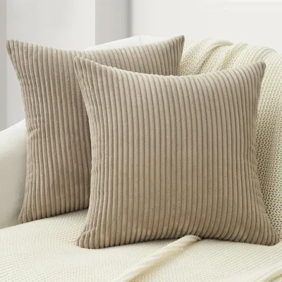 Produktbild von Kissenbezug 60x60 cm Kordsamt Taupe 2er Set