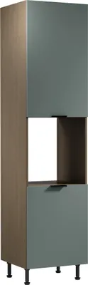 Produktbild von Mikrowellenumbauschrank 60 x 247 x 58 cm Küchenschrank Küchenblock, Sorento D60PWN Grün/Eiche