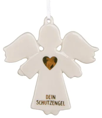 Produktbild von Logbuch-Verlag Dein Schutzengel Anhänger Geschenk aus Porzellan 9 cm Engel für OP, Kommunion als Mutmacher
