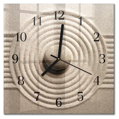 Immagine prodotto di Orologio da parete Tulup Glasuhr, orologio da cucina, vetro vero, 30x30 cm, design moderno e decorativo, silenzioso, con lancette nere - Pietra