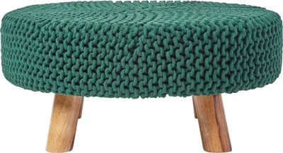 Obrázek produktu pro HOMESCAPES Pletená podnožka, 30 cm vysoká, borovicově zelená