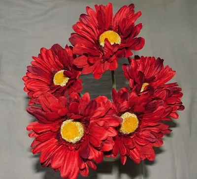 Produktbild von Künstliche Gerberblume mit großen Blüten - Rot