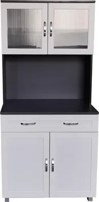 Produktbild von Küchenbuffet mit Glasteil Grau/Weiß Blanca