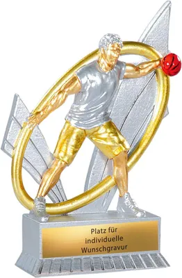 Produktbild von Basketball Pokal mit Wunschgravur – Basketballspieler Rot 12 cm