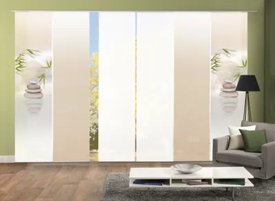 Produktbild von 087406 Schiebegardine BUDA, blickdicht, Motiv+Farbverlauf 245x60