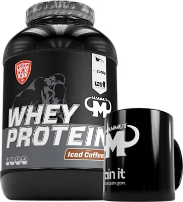 Produktbild von Mammut Nutrition - Whey Protein 3000 g Dose - 120 Portionen Eiweiß + GRATIS Keramik Tasse, Geschmack: Iced Coffee
