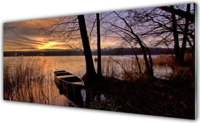 Produktbild von Glasbilder 125x50 Wandbild Druck auf Glas Meer Boot Landschaft