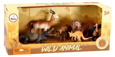 Image de KiddyGo Set de jeu animal sauvage plastique 6 pièces multicolore Jouet