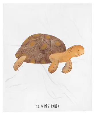 Produktbild von Mr. & Mrs. Panda Bettdecke Schildkröte Marschieren - Weiß - Geschenk, Schildkröten, Abenteuer, Kuscheldecke, Urlaub, Tagesdecke, Sofadecke, Lieblingsmensch, Plaid