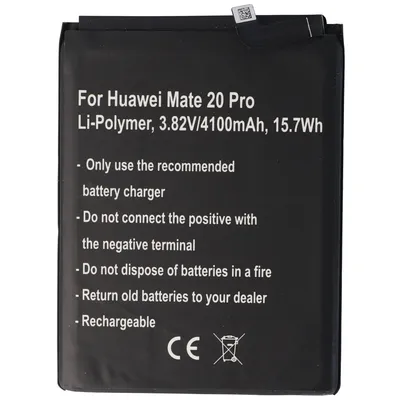 Obrázek produktu pro Baterie vhodná pro Huawei Mate 20 Pro, Huawei P30 Pro Li-Polymer, 3.82V, 4100mAh, 15.7Wh, vestavěná, bez nářadí