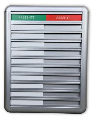 Immagine prodotto di Tabellone Presente-Assente in alluminio CombiCraft - 10 persone