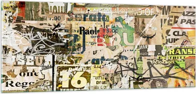 Produktbild von Bilder auf glas - Graffiti modern - 100x40cm - Glasbilder - Wandbilder - Kunstdruck - zum Aufhängen bereit - Wanddekoration aus Glas - Glas Bilder - Wandbild auf Glas - Einteilig - GAB100x40-3520