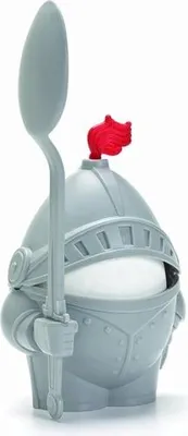 Image de PELEG DESIGN - Arthur, le noble coquetier | coquetier rigolo | coquetier enfant avec cuillère | Egg Coddler en plastique à l'aspect chevalier