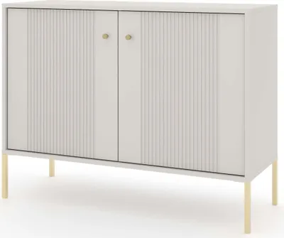 Produktbild von FURNLUX Anrichte Iseo Beige Und Gold 104cm / Hauptfarbe: Grau / Abmessungen: 104 x 79 x 39 cm