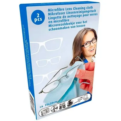 Obrázok produktu pre Základné utierky na okuliare a šošovky z mikrovlákna 2 kusy 15X20 cm